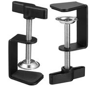 ABOOFAN Morsetto a C da Tavolo Metallico, Supporto Girevole 360° | Acciaio Inox e Plastica, Nero, Installazione Semplice e Protezione del Piano, Uso Broadcasting e Famiglie