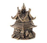 ABOOFAN Ornamento da Giardino in Ottone Stile Asiatico Vintage, Piccola Pagoda Compatta per Interni e Scaffali Studio Atmosfera Serena e Raffinatezza Discreta