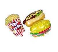 ABOOFAN Palloncini Design Realistico 3 Pezzi in Foglio di Alluminio a Forma di Popcorn, Hot Dog e Hamburger, Riutilizzabili e Gonfiabili Rapidamente per Festa di Compleanno per Feste