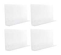 ABOOFAN Paraspruzzi Angolare Trasparente in PVC 40X12X4 CM Set 4 Pezzi per Doccia e Lavandino Bagno Barriera Anti-Schizzi Autoadesiva Multiuso per Protezione Vasca e Lavabo