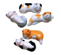ABOOFAN Poggia Bacchette Supporto per Bacchette e Forchette Set 5 in Stili multipli a Forma di Gatto Design Cartoon , per Ristoranti e Uffici Stili multipli