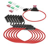 ABOOFAN Porta Fusibili Auto Inline in Stagnato con Copertura Protettiva Adattatore per Fusibili Standard Resistente e Facile da Installare per Veicoli e Barche