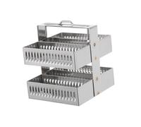 ABOOFAN Porta Vetrini per Microscopio in Inox Posizioni Supporto Resistente e Leggero per Diapositive Design Stabile e Pratico per Laboratori e Studi Scientifici