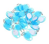 ABOOFAN Portachiavi in Plastica Colorata con Anello, Etichette Identificative per Chiavi e Bagagli, Set da 50 Pezzi Riutilizzabili con Inserto di Carta Bianca, per Armadietti, Hotel e