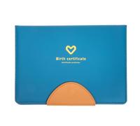 ABOOFAN Proteggi Certificato Nascita in Cuoio, Porta Documenti e Custodia per Cartella Clinica, Blu, Slot e Spazio Foto, per Borsa da Lavoro