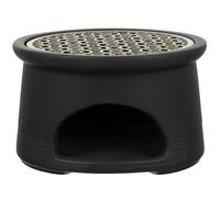 ABOOFAN Scalda Tè in Ceramica Nero Design Compatto, Scaldavivande per Candele Tealight, Funzione Sciogli Cera Profumata per Casa in Stile Moderno