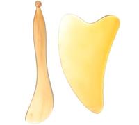 ABOOFAN Set 2 Pezzi Strumento Gua Sha in Materiale Sintetico per Massaggio Viso e Terapia, Stimola la Circolazione, Stile Assortito per Uso Quotidiano Stile Casuale