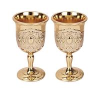 ABOOFAN Set 2pezzi Calici da Whisky in Metallo Oro, Bicchieri Retrò Stile Europeo, Leggeri e Facili da Tenere, per Banchetti e Conservazione del Vino