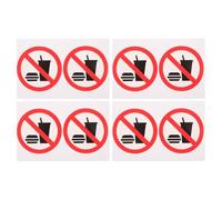 ABOOFAN Set 4 Adesivi Vietato Mangiare e Bere in Pvc Adesivo Resistente per Uso Interno ed Esterno, Cartello di Avvertimento Conveniente e Pratico per Porte e Finestre