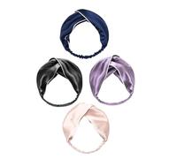 ABOOFAN Set 4 Fasce per Chioma in Seta Design a Fascia Larga e Incrociata, Lavabili e Perfette per Camminare e Andare in Bici, Mantengono i Chioma Colore Casuale