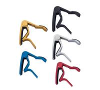 ABOOFAN Set 5 Capotasti a Grilletto in Lega di Alluminio per Chitarra Folk, Acustica e Ukulele, Accessori per Strumenti Musicali Clip Portatile per Accordatore, Cambio Colore Casuale