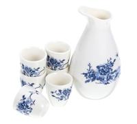 ABOOFAN Set da Sakè Giapponese Resistente a Temperature Estreme e 6 Tazze in Bottiglia Tokkuri Design Artistico per Riunioni e Regali Casa