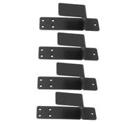 ABOOFAN Set di 4 Staffe per Porta a U in Acciaio Nero, Design Spesso e Robusto, Supporto per Asta di Sicurezza per Porte di Capannoni e Fienili