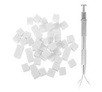 ABOOFAN Set Spugne per Unghie Manicure 50 Pezzi con Pinza in Acciaio Inox 4 Artigli, Spugne Morbide 1cm per Nail Art e Sfumature, Strumento per Unghie Adatto a Manicure e Decorazioni