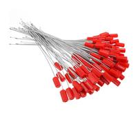 ABOOFAN Sigilli Di Sicurezza in Acciaio Zincato Rossi 1,8x300mm Set Da 100 Pezzi Numeri Di Serie Unici, Sigillo Per Cavi Metallico Regolabile Per Camion, Container e Spedizioni Industriali