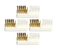 ABOOFAN Spazzole per Pulizia Unghie in Rame 4 Pezzi, Set Compatto per Manicure Professionale, Pulitore per Punte Trapano Unghie, Resistente e Comodo per Uso Salone e Home Spa