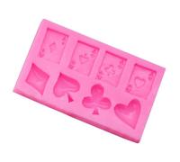 ABOOFAN Stampo Design Creativo per Dolci a Tema Carte da Poker in Silicone Rosa Multiuso per Fondente e Cioccolato per Decorazioni di Torte e Resinatura