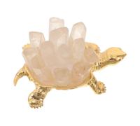 ABOOFAN Statuetta Tartaruga in Cristallo e Rame Oro 2,4x1,8 Feng Shui | Decorazione Raffinata e Lussuosa, Finitura Trasparente, Base Stabile, per Esposizione e Collezione