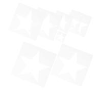 ABOOFAN Stencil a Forma di Stella 8 Pezzi Riutilizzabili in Pet Lavabili per Pittura su Muro e Carta, Modelli per Disegno e Decorazione Facili da Usare