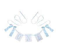 ABOOFAN Striscione per Seggiolone Fiocco Blu per Decorazioni per Primo Compleanno, Decorazioni di Compleanno un Anno, Nappa per Seggiolone Accessorio Festa Neonati