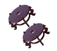 ABOOFAN Supporto per Fiori in Legno Stile Orientale 2 Pezzi Porta Vasi Rotondo Multifunzionale per Piante da Interno ed Esterno Ottimizza Lo Spazio