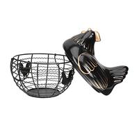ABOOFAN Supporto Portaoggetti in Rete A Forma Di Gallina Cestino Portaoggetti Da Cucina Cestino Decorativo Per La Stanza Colore Nero