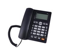 ABOOFAN Telefono Fisso Aziendale Display Chiamate e Doppia Presa Nero | Uso per Negozio e Call Center, Volume Vivavoce Regolabile, Struttura in Plastica, Funzioni Chiamate 8 e 14 Gruppi