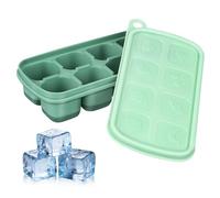 ABOOFAN Vaschetta per Ghiaccio in Silicone con 8 Scomparti Verde Contenitore Flessibile per Congelatore Facile da Usare per Ghiaccio e Salse