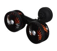 ABOOFAN Ventilatore per Auto Doppia Testa e Ventosa, Ricaricabile 4000mah, Regolabile a 3 Velocità e Angoli, per Uso in Viaggio o Campeggio