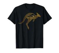 Aborigeno Kangaroo Art con Australia Mappa e Tramonto Maglietta