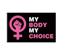 Aborto per i diritti di dimostrazione bandiera il mio corpo la bandiera