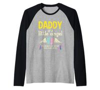 Aborto spontaneo per la consapevolezza della Perdita Infantile Daddy of A Little Angel Maglia con Maniche Raglan
