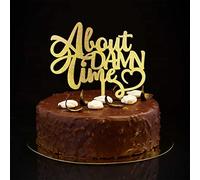 About Damn Time Mr And Mrs Rustic Wedding Engagement Cake Topper Glitter Gold Custom Beach Bride & Groom Cake Topper per Bridal Shower Addio al nubilato Decorazioni per feste di addio al nubilato