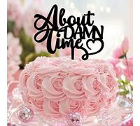 About Damn Time Rustic Mr And Mrs Wedding Cake Topper Acrilico Nero Coppia Topper Per Torta Personalizzare Per Anniversario di Matrimonio Forniture Per Festa Regali di Nozze Per Coppia