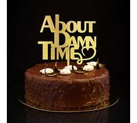 About Damn Time - Topper per torta con scritta "Mr & Mrs" e "Mr & Mrs", decorazione per torta con scritta in inglese "About Damn Time", per matrimoni, fidanzamenti, feste di addio al nubilato