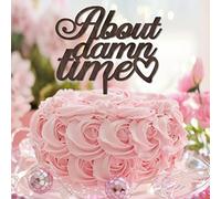 About Damn Time - Topper per torta nuziale, in legno marrone, con scritta "Mr and Mrs", romantica decorazione per torta nuziale e sposo, per matrimonio, fidanzamento, matrimonio, addio al nubilato
