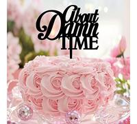 About Damn Time - Topper per torta rustici Mr & Mrs, in acrilico nero, per sposi e sposi, personalizzabili, per matrimoni, feste di fidanzamento, regali di fidanzamento per coppia