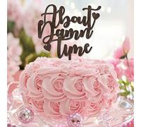 About Damn Time - Topper per torta rustici Mr & Mrs, in legno, per matrimonio, fidanzamento, decorazione per torte, regali di nozze per coppia
