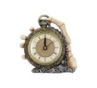 About Time Skeleton Hand And Pocket Watch Mantel Clock NUOVO