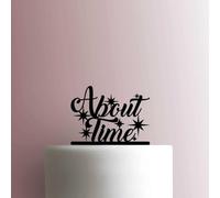 About Time - Topper per torta in acrilico, larghezza 20 cm, colore: blu