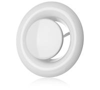 ABOUT VENT - Ø 100 mm Valvola d'aria Regolabile Tonda in Bianco - Diffusore di Mandata ed Estrazione - Griglia di Ventilazione a Parete