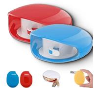 Aboutabsent Automatic Cord Reel, Horizontaln Automatic Cable Organizer, Retractable Cable Magnetic Cord Organizer, for USB, Headphone, Data Cables (Blue+Red)