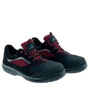 Aboutblu 1933303LA S1P SRC DGUV 112-191 Flexie Scarpa Antinfortunistica Antistatica, Unisex, Rosso/Nero, Pelle Scamosciata e Texy Flex Elasticizzato, Taglia 48