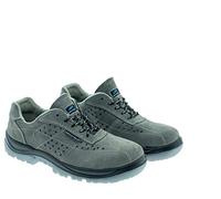 Aboutblu 2511650LA S1P SRC DGUV 112-191 New Ischia Scarpa Antinfortunistica Antistatica, Unisex, Grigio, Pelle Scamosciata Forata, Taglia 37