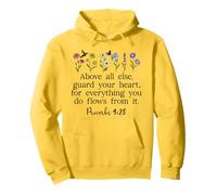 Above Else Guard Your Heart Proverbs 4:23 Bible Verse Jesus Felpa con Cappuccio