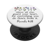 Above Else Guard Your Heart Proverbs 4:23 Bible Verse Jesus PopSockets PopGrip Adesivo