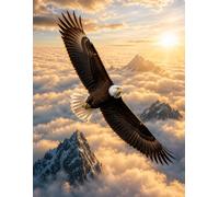Above the Clouds: Eagle College Ruled Notebook