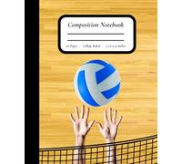 Above the Net: Volleyball Notebook with Hands Reaching Up - 7.5" x 9.25", College Ruled, 110 Pages