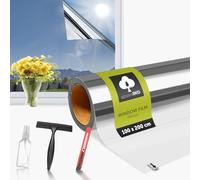 aboveBED Pellicola Specchio per Vetri Finestre 100x200cm | Pellicola Elettrostatica Riflettente Monodirezionale | Mirror Film | Anti UV e Anti Calore | Pellicola a Specchio per Interni ed Esterni