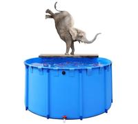 AboveGround - Stagno per pesci in PVC, 1 x 1 m, blu Runder KoiteichSchautank, resistente tela per acquari temporanei, con telaio per cintura, per uso esterno, ideale per koi e pesci